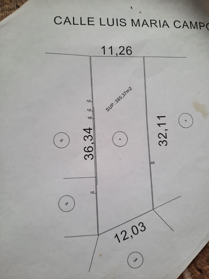 Lote de 385m2 + construccion  - Villa Bosch