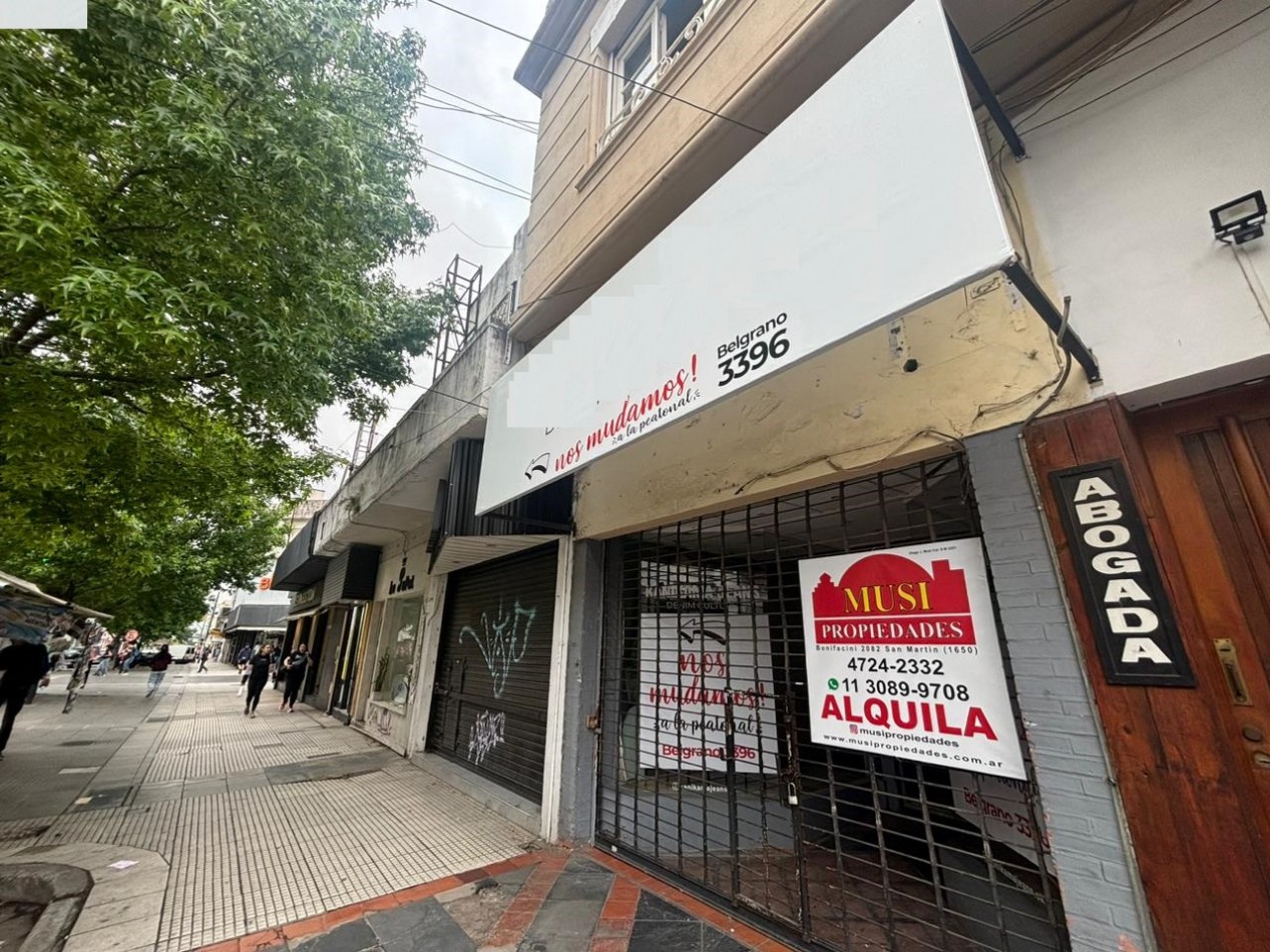 Excelente local comercial en alquiler a metros peatonal Belgrano - CENTRO DE SAN MARTIN